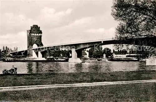 AK / Ansichtskarte Worms Rhein Nibelungenbruecke mit Rheincafe Kat. Worms