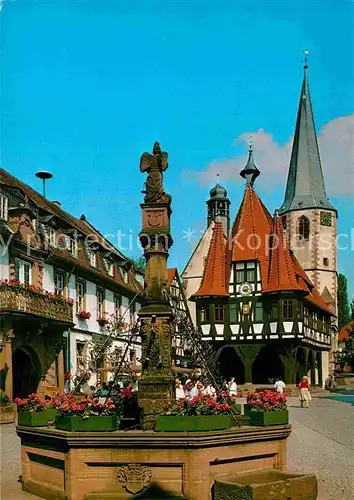 AK / Ansichtskarte Michelstadt Marktplatz mit Rathaus Brunnen Kat. Michelstadt