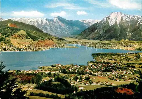 AK / Ansichtskarte Bad Wiessee Fliegeraufnahme Tegernsee Rottach Egern mit Wallberg Kat. Bad Wiessee