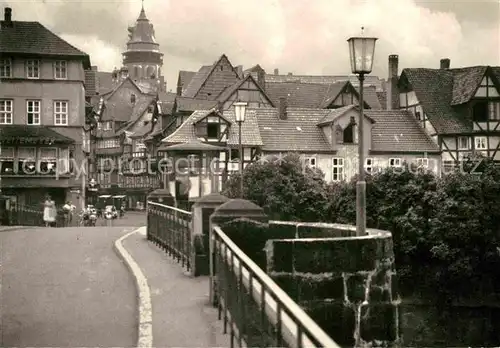 AK / Ansichtskarte Hann. Muenden Weserbruecke mit St Blasienkirche Kat. Hann. Muenden