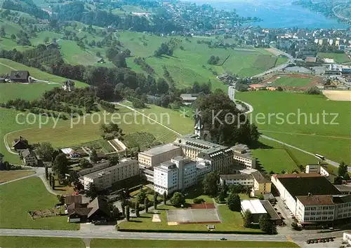 AK / Ansichtskarte Immensee Fliegeraufnahme Missionshaus Bethlehem Hohle Gasse mit Kuessnacht am Rigi Kat. Immensee