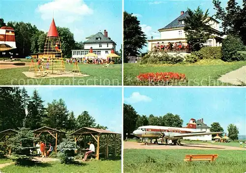 AK / Ansichtskarte Langenbernsdorf Naherholungszentrum Koeberbachtalsperre Werdauer Wald Konsum Gaststaette Waldperle Flugzeug Kat. Langenbernsdorf