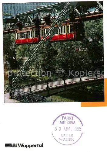 AK / Ansichtskarte Wuppertal Schwebebahn Kaiserwagen am Bismarcksteg Kat. Wuppertal