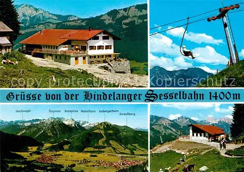 AK / Ansichtskarte Hindelang Hindelanger Seilbahn Berg Cafe und Restaurant am Imbergerhorn mit Allgaeuer Alpen Kat. Bad Hindelang