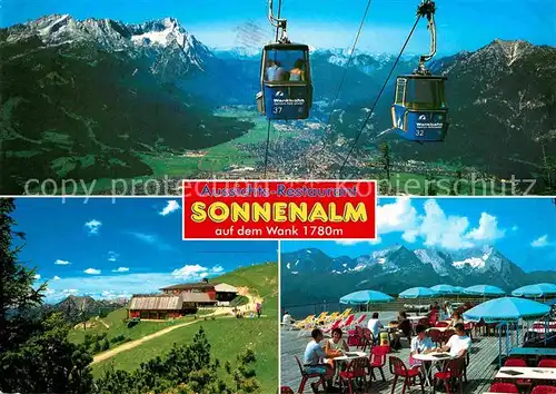 AK / Ansichtskarte Garmisch Partenkirchen Aussichts Restaurant Sonnenalm Seilbahn Terrasse Kat. Garmisch Partenkirchen