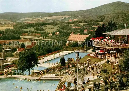 AK / Ansichtskarte Bad Kissingen Cafe Terrassen Schwimmbad am Ballinghain Kat. Bad Kissingen