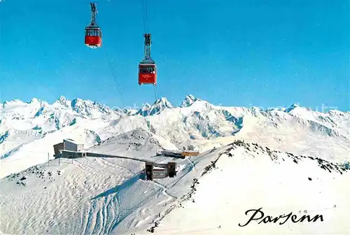 AK / Ansichtskarte Seilbahn Weissfluhjoch Weissfluhgipfel Silvrettagruppe Davos Parsenn  Kat. Bahnen