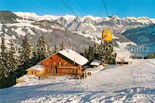 AK / Ansichtskarte Seilbahn Zweisimmen Rinderberg Simmental  Kat. Bahnen