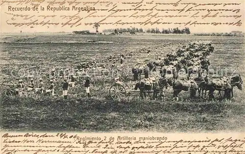 AK / Ansichtskarte Argentinien Regimiento 2 de Artilleria maniobrando Kat. Argentinien