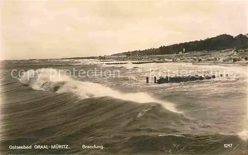 AK / Ansichtskarte Graal Mueritz Ostseebad Brandung Kat. Seeheilbad Graal Mueritz