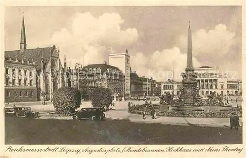 AK / Ansichtskarte Leipzig Mendebrunnen Hochhaus Neues Theater  Kat. Leipzig