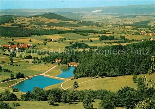 AK / Ansichtskarte Rhoen Region Blick von der Wasserkuppe Eube ueber Guckaisee Poppenhausen Ebersburg Neuhof Monte Kali Kat. Hessen