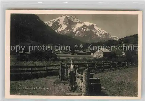 AK / Ansichtskarte Gsteig mit Oldenhorn Brunnentrog Kat. Gsteig