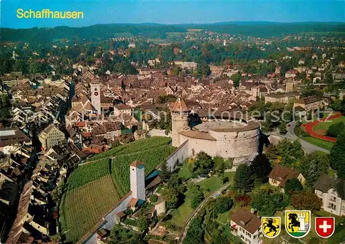 AK / Ansichtskarte Schaffhausen SH Festung Munot und Altstadt Fliegeraufnahme Kat. Schaffhausen