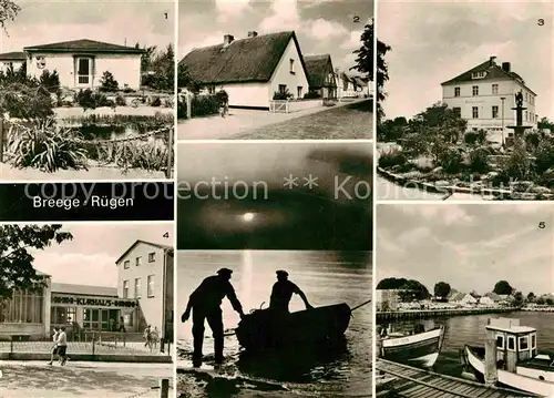 AK / Ansichtskarte Breege Ruegen Handwerkerurlaubersiedlung Juliusruh HO Gaststaette Duenenhaus Kurhaus Hafen Sonnenuntergang Fischer Kat. Breege