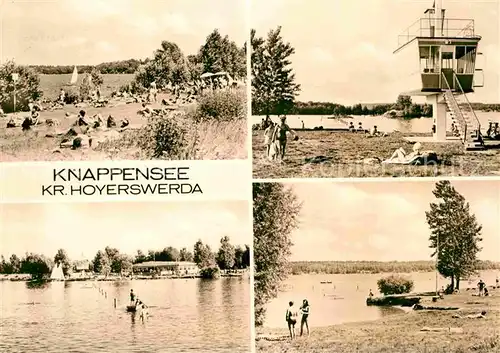 AK / Ansichtskarte Hoyerswerda Badestrand am Knappensee Regattaturm Kat. Hoyerswerda