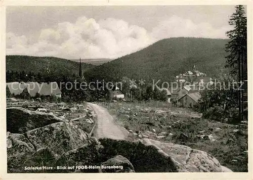 AK / Ansichtskarte Schierke Harz Blick auf FDGB Heim Barenberg Kat. Schierke Brocken