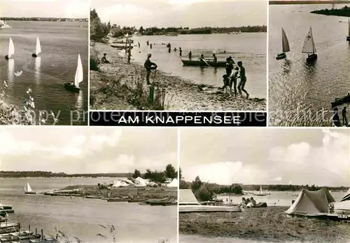 AK / Ansichtskarte Knappensee Oberlausitz Badestrand Segeln Campingplatz Kat. Lohsa