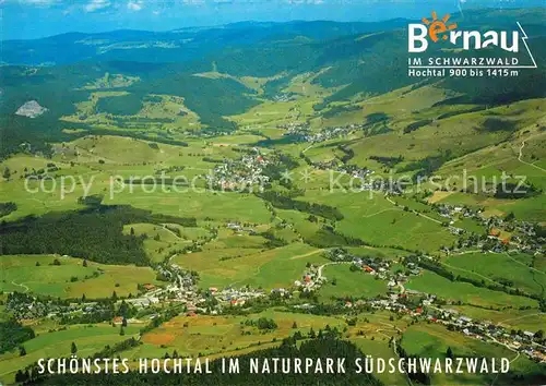 AK / Ansichtskarte Bernau Schwarzwald Fliegeraufnahme Hochtal im Naturpark Suedschwarzwald Kat. Bernau im Schwarzwald