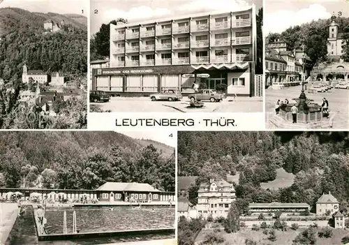 AK / Ansichtskarte Leutenberg Thueringen Friedensburg FDGB Erholungsheime Marktplatz Schwimmbad Kat. Leutenberg