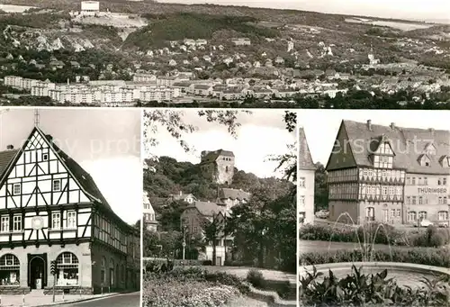 AK / Ansichtskarte Bad Frankenhausen Panorama Blick von der Hainleite Haus Zum Schwan historisches Fachwerkhaus Hausmannsturm Anger Kat. Bad Frankenhausen