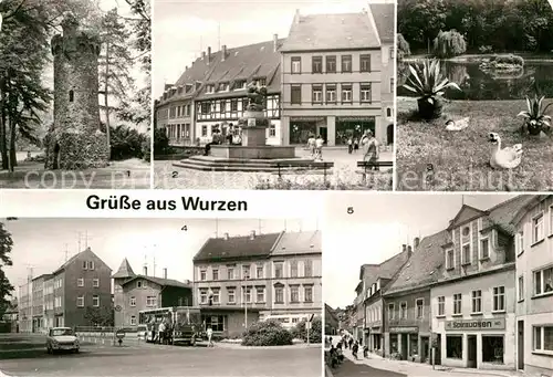 AK / Ansichtskarte Wurzen Sachsen Stadtpark Ruine Platz der DSF Clara Zetkin Platz Wenceleistrasse Kat. Wurzen