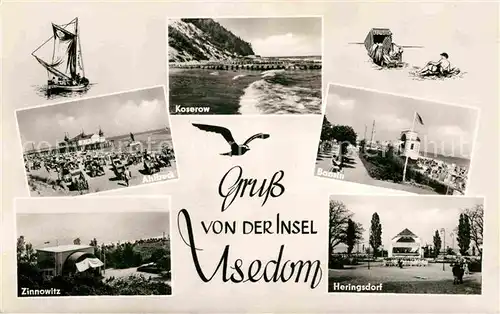 AK / Ansichtskarte Insel Usedom Ahlbeck Seebruecke Koserow Kueste Bansin Promenade Heringsdorf Konzertpavillon Zinnowitz