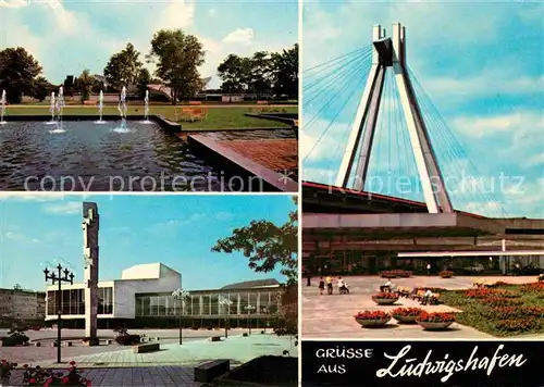 AK / Ansichtskarte Ludwigshafen Rhein Friedrich Ebert Halle Hauptbahnhof Pfalzbau Kat. Ludwigshafen am Rhein