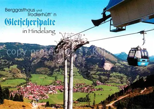 AK / Ansichtskarte Seilbahn Hindelang Berggasthaus und Rodlerhuett n Gletscherspalte  Kat. Bahnen