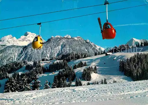 AK / Ansichtskarte Seilbahn Zweisimmen Rinderberg Spillgerten Albristhorn  Kat. Bahnen