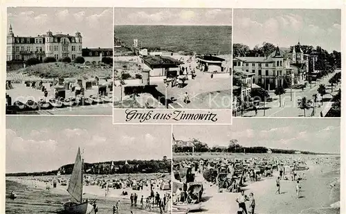 AK / Ansichtskarte Zinnowitz Ostseebad Kurhaus Gaststaette Promenade Strand