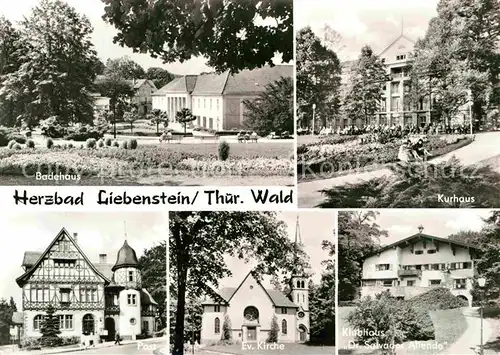 AK / Ansichtskarte Bad Liebenstein Badehaus Kurhaus Post Kirche Klubhaus Kurort Thueringer Wald Kat. Bad Liebenstein