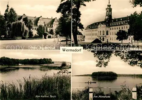 AK / Ansichtskarte Wermsdorf Ehem Jagdschloss Hubertusburg Am tiefen Teich Horstsee Kat. Wermsdorf