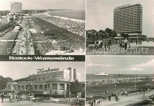 AK / Ansichtskarte Warnemuende Ostseebad Strand Promenade Hotel Neptun Kurhaus Kat. Rostock