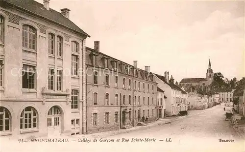 AK / Ansichtskarte Neufchateau Liege College de Garcons et Rue Sainte Marie Kat. 