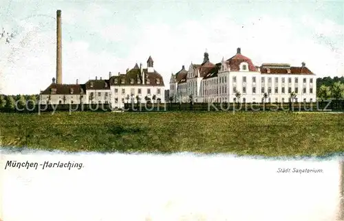 AK / Ansichtskarte Harlaching Muenchen Staedt. Sanatorium  Kat. Muenchen