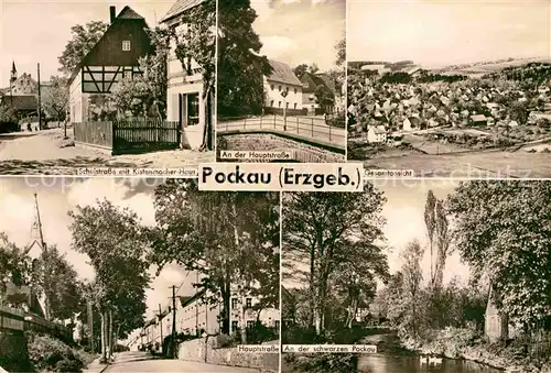 AK / Ansichtskarte Pockau Schulstrasse mit Kristenmacher Haus Schwarze Pockau Hauptstrasse Kat. Pockau Floehatal