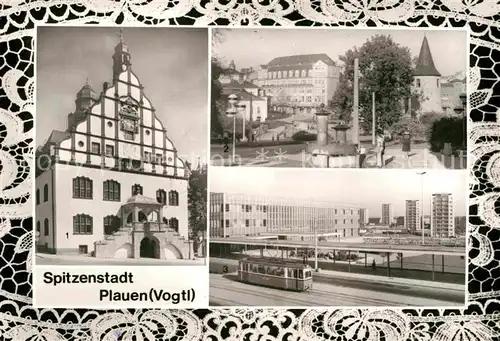 AK / Ansichtskarte Plauen Vogtland Spitzenstadt Rathaus Otto Grotewohl Platz Bahnhof Kat. Plauen