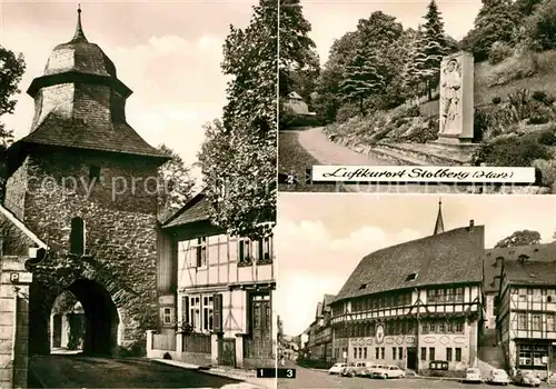 AK / Ansichtskarte Stolberg Harz Ritterturm Park Thomas Muentzer Denkmal Rathaus Kat. Stolberg Harz