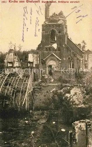 AK / Ansichtskarte Gheluvelt Im WK 1 durch Artillerie zerstoerte Kirche Kat. Gheluveld