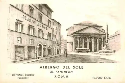 AK / Ansichtskarte Roma Rom Albergo del Sole Al Pantheon Kat. 