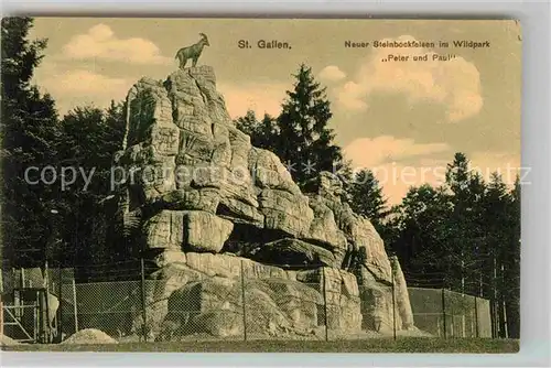 AK / Ansichtskarte St Gallen SG Neuer Steinbockfelsen Wildpark Peter und Paul Kat. St Gallen