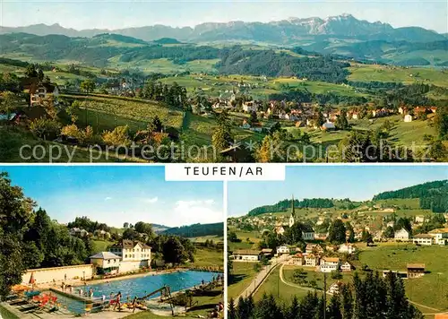 AK / Ansichtskarte Teufen AR Panorama Schwimmbad Kirche Kat. Teufen