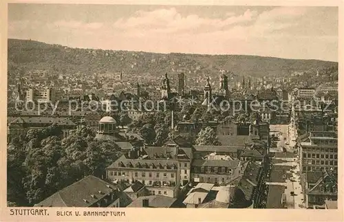 AK / Ansichtskarte Stuttgart Blick vom Bahnhofsturm Kat. Stuttgart