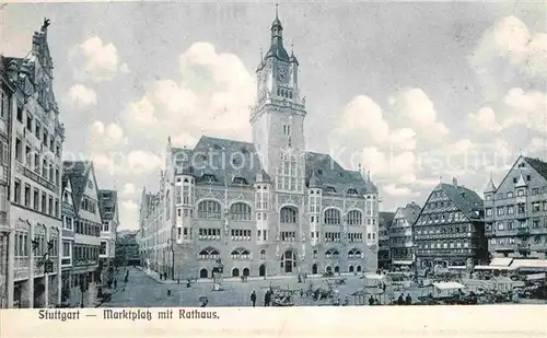 AK / Ansichtskarte Stuttgart Marktplatz Rathaus Kat. Stuttgart