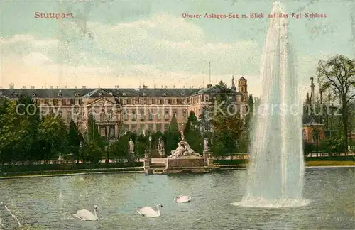 AK / Ansichtskarte Stuttgart Oberer Anlagensee Kat. Stuttgart