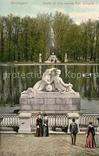 AK / Ansichtskarte Stuttgart Partie am Oberen See Kat. Stuttgart