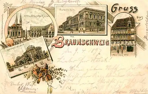 AK / Ansichtskarte Braunschweig Polytechnikum Herzogl. Museum Altstadtmarkt  Kat. Braunschweig