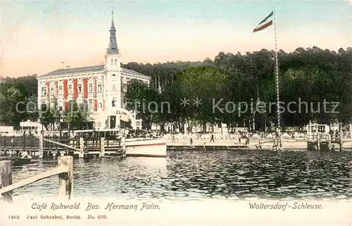 AK / Ansichtskarte Waltersdorf Oberlausitz Cafe Ruhwald Schleuse Kat. Heideblick