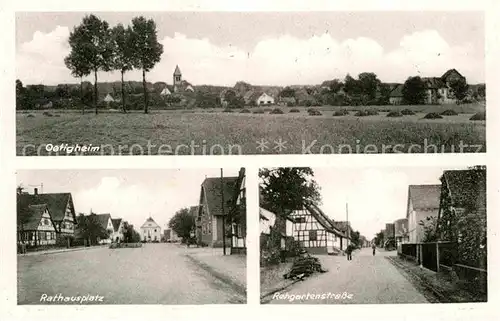 AK / Ansichtskarte oetigheim Rathausplatz Rehgartenstrasse Kat. oetigheim